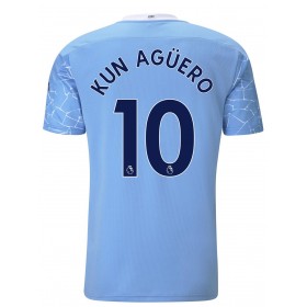 Jalkapallo Peliasut Manchester City Sergio Aguero 10 Kotipaita 2020-2021 Lyhythihainen